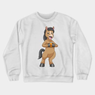 Horse with Mug of Orange juice Crewneck Sweatshirt